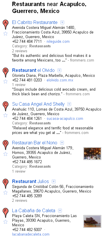 Restaurants in Acapulco Mexico